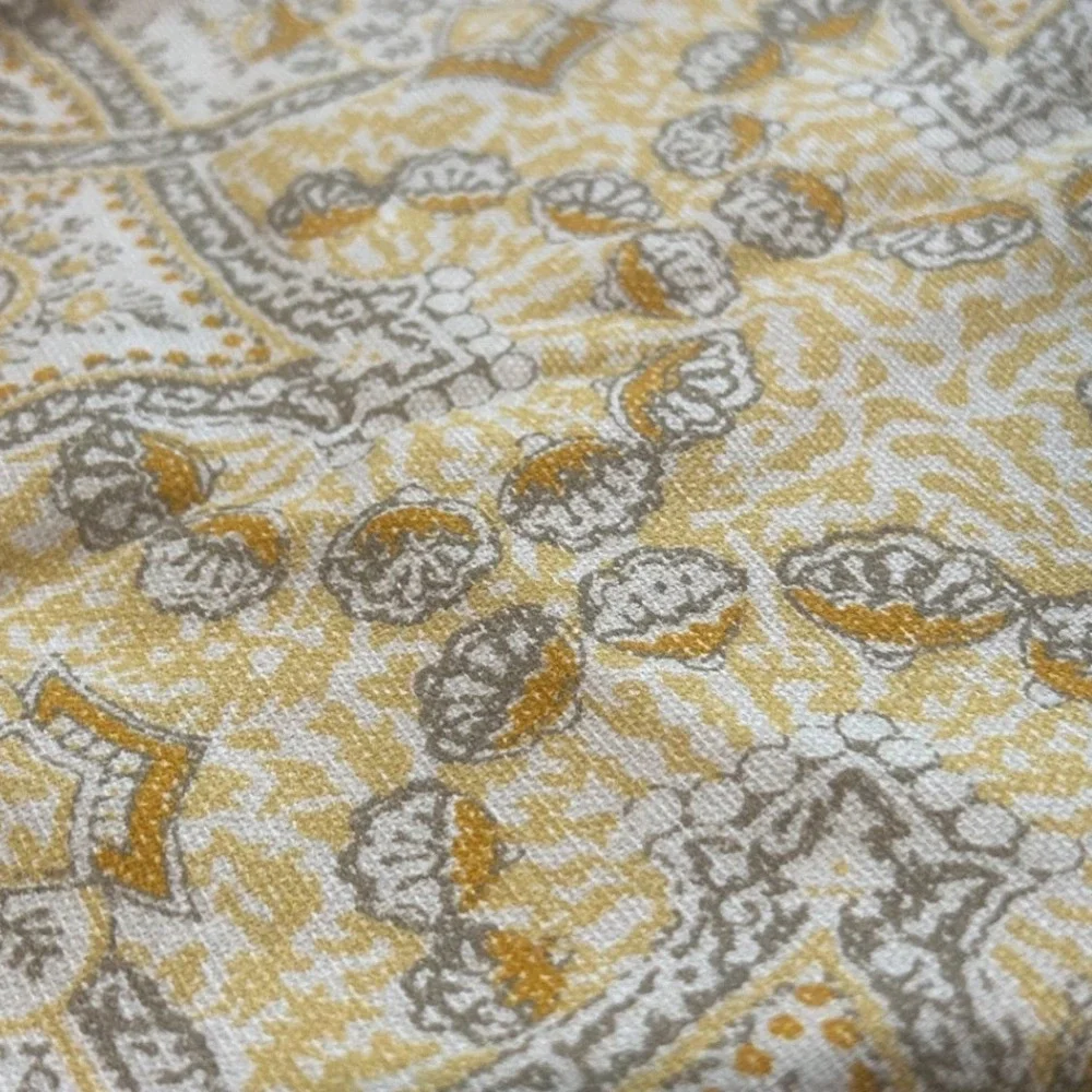 Tommy Hilfiger Yellow Paisley Cotton Throw Pillow Covers Set of 2 Square 18x18